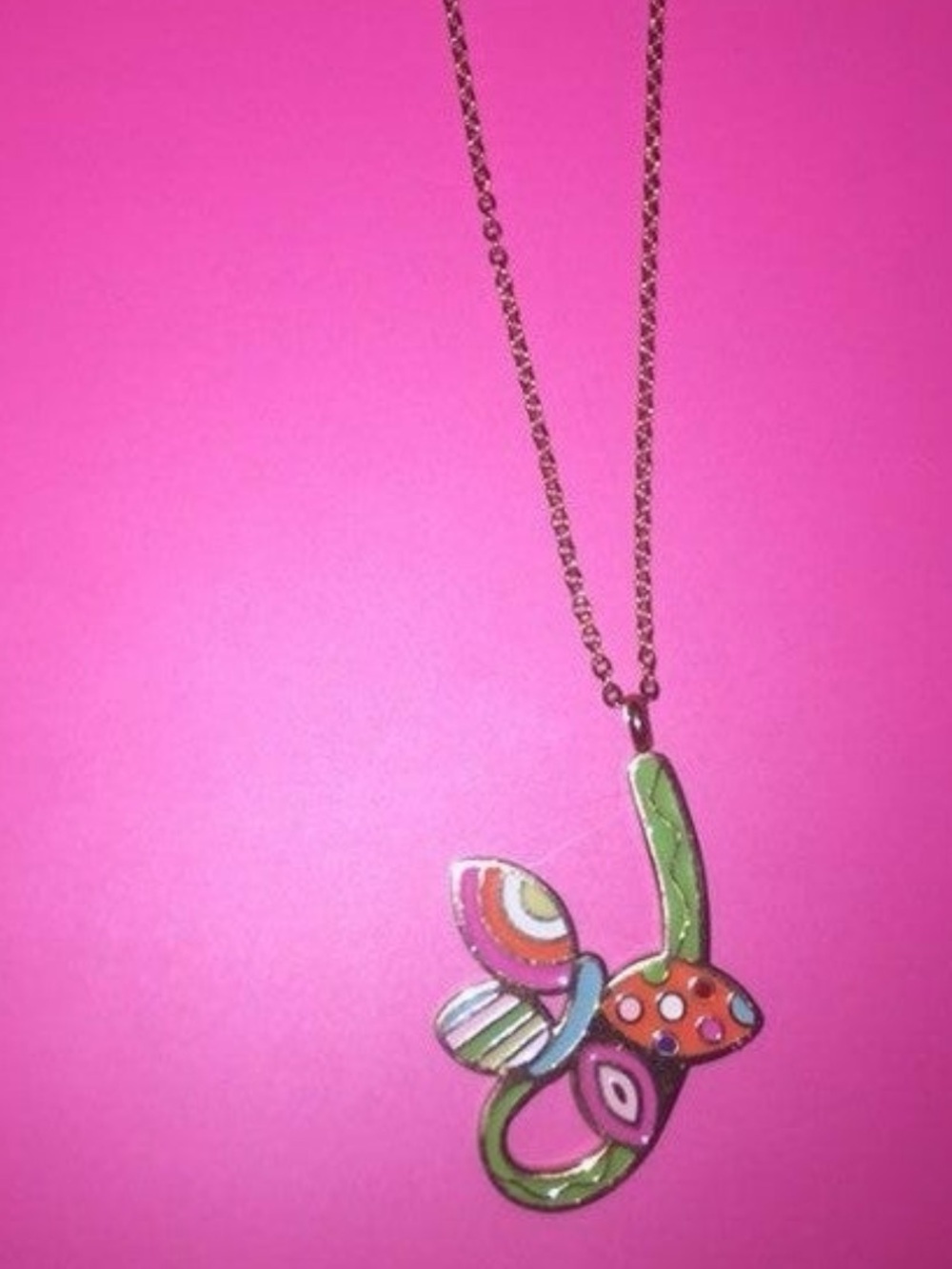 Colorful Enamel butterfly Pendant Necklace - Multicolor